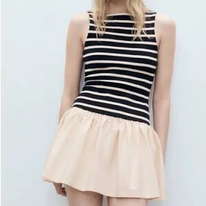 Striped Black and Cream Dress